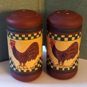 Wooden Rooster Salt & Pepper Shakers